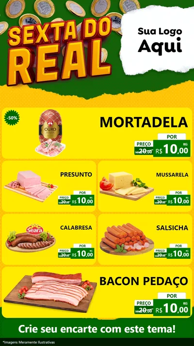 Modelo de TV para TV Vertical com o tema Sexta do Real para Frios e Laticínios