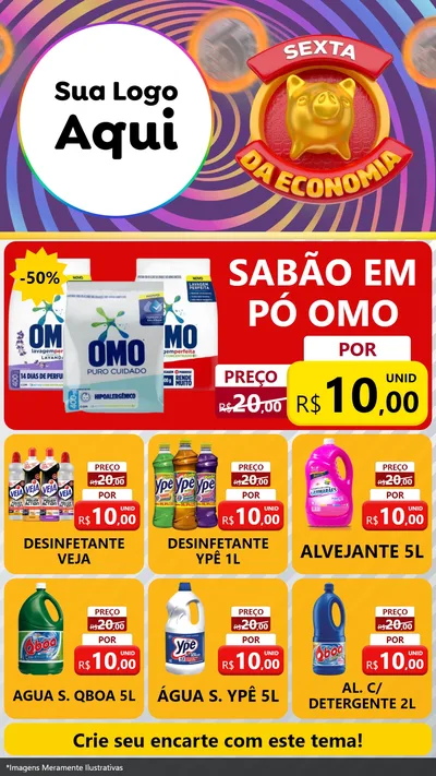 Modelo de Rede Social para Stories com o tema Sexta da Economia para Produtos de Limpeza