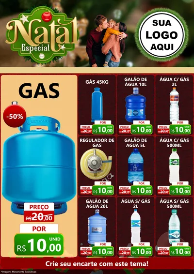 Modelo de Encarte para Encarte A4 Vertical com o tema Natal Especial para Água e gás