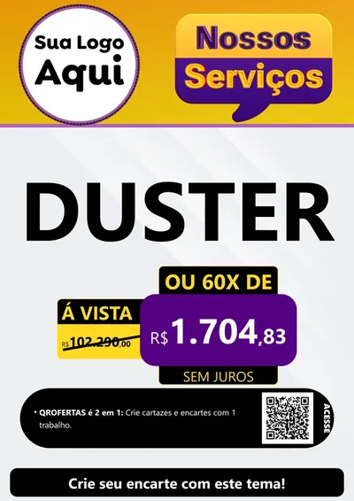 Modelo de Cartaz para Cartaz A4 Vertical com o tema Nossos Serviços para Concessionaria de Carros