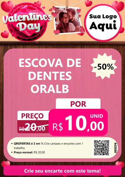 Modelo de Cartaz para Cartaz A4 Vertical com o tema Valentine's Day para Higiene Pessoal