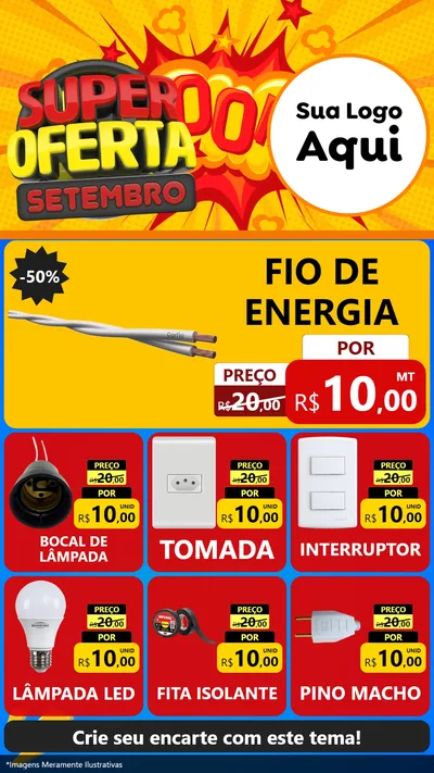 Modelo de Rede Social para Stories com o tema Super Oferta Setembro para Materiais Elétricos