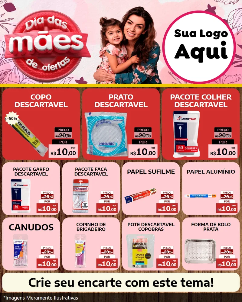 Modelo de Rede Social para Feed Instagram com o tema Dia Das Mães De Ofertas para Embalagens