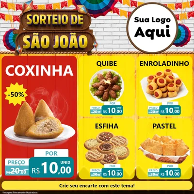 Modelo de Rede Social para Feed Facebook com o tema Sorteio de São João para Salgadaria