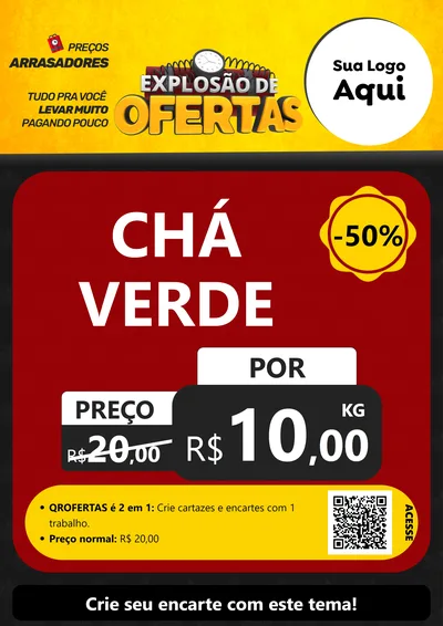 Modelo de Cartaz para Cartaz A4 Vertical com o tema Explosão de Ofertas para Produtos Naturais
