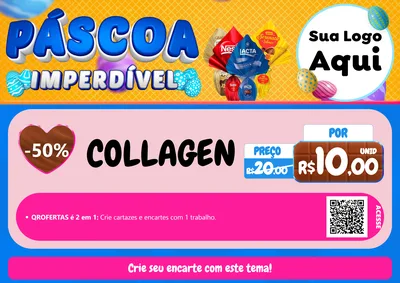 Modelo de Cartaz para Cartaz A4 Horizontal com o tema Páscoa Imperdível para Suplementos alimentares