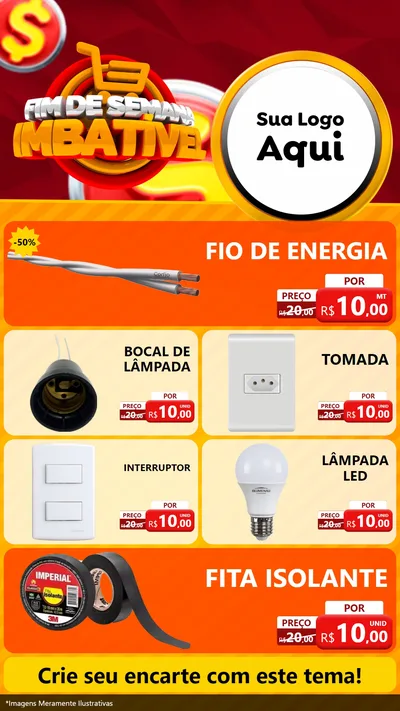 Modelo de TV para TV Vertical com o tema Fim de Semana Imbatível para Materiais Elétricos