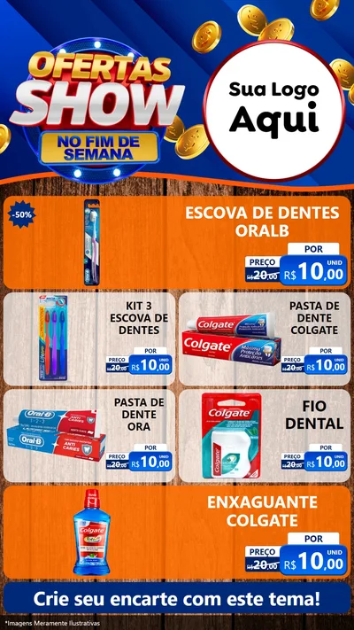 Modelo de TV para TV Vertical com o tema Ofertas Show No Fim De Semana para Higiene Pessoal
