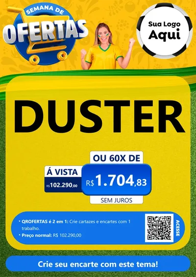 Modelo de Cartaz para Cartaz A4 Vertical com o tema Semana de Ofertas - Copa para Concessionaria de Carros