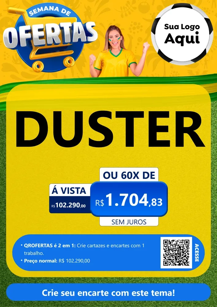 Modelo de Cartaz para Cartaz A4 Vertical com o tema Semana de Ofertas - Copa para Concessionaria de Carros