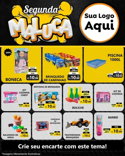 Modelo de Rede Social para Feed Instagram com o tema Segunda Maluca para Brinquedos