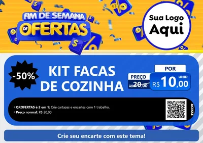 Modelo de Cartaz para Cartaz A4 Horizontal com o tema Fim de Semana de Ofertas para Utilidades Domésticas
