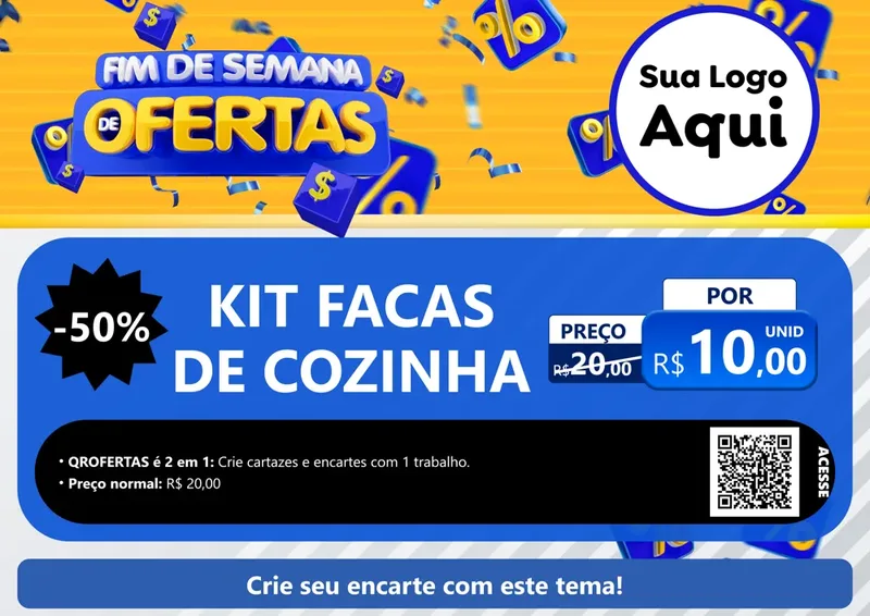 Modelo de Cartaz para Cartaz A4 Horizontal com o tema Fim de Semana de Ofertas para Utilidades Domésticas