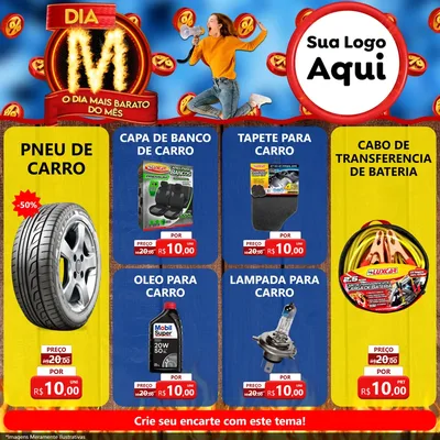 Modelo de Rede Social para Feed Facebook com o tema Dia M - O Dia Mais Barato Do Mês para Auto peças