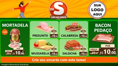 Modelo de TV para TV Horizontal com o tema Dia S - O Dia Mais Barato para Frios e Laticínios