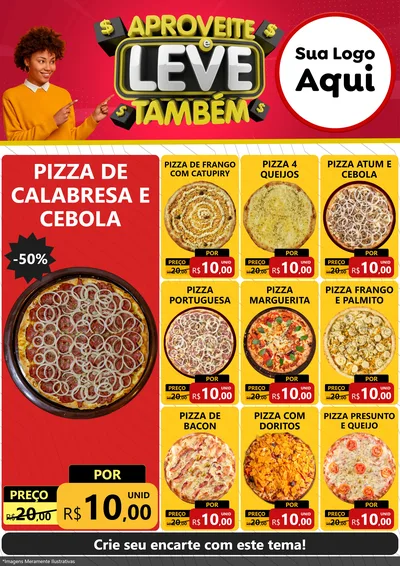 Modelo de Encarte para Encarte A4 Vertical com o tema Aproveite e Leve Também para Pizzaria