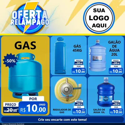 Modelo de Rede Social para Feed Facebook com o tema Oferta Relâmpago para Água e gás