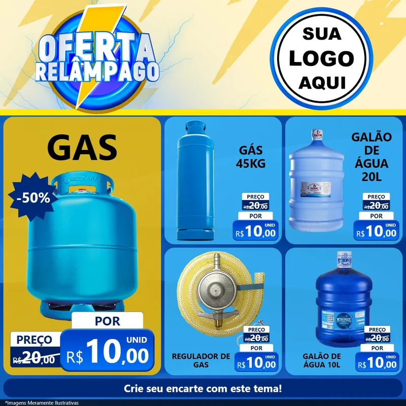 Modelo de Rede Social para Feed Facebook com o tema Oferta Relâmpago para Água e gás