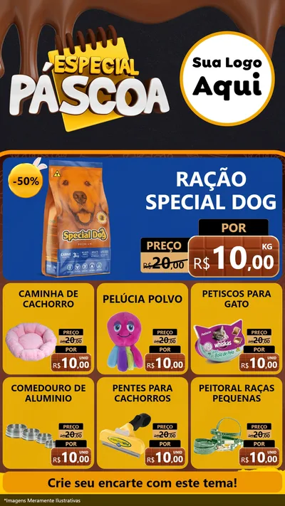 Modelo de Rede Social para Stories com o tema Especial Páscoa para Pet Shop