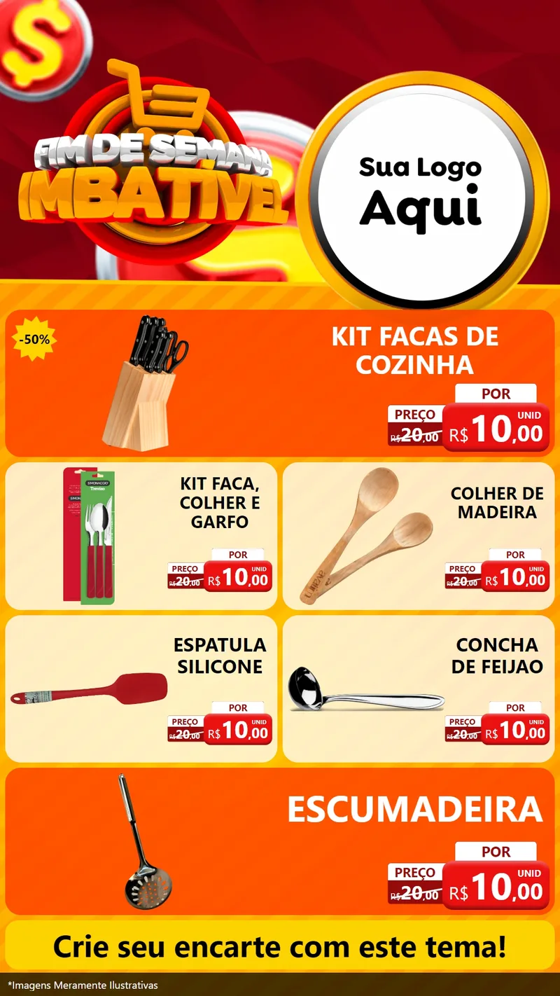 Modelo de TV para TV Vertical com o tema Fim de Semana Imbatível para Utilidades Domésticas