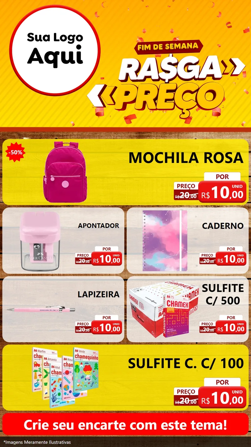 Modelo de TV para TV Vertical com o tema Fim de Semana Rasga Preços para Papelaria