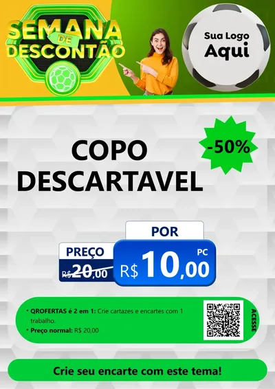 Modelo de Cartaz para Cartaz A4 Vertical com o tema Semana de Descontão - Copa para Embalagens