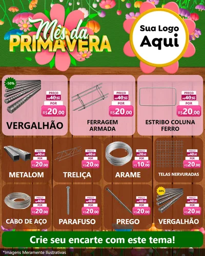 Modelo de Rede Social para Feed Instagram com o tema Mês da Primavera para Ferragens