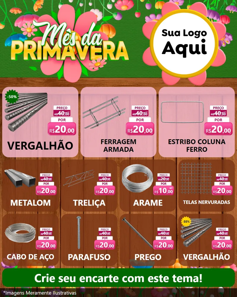 Modelo de Rede Social para Feed Instagram com o tema Mês da Primavera para Ferragens