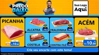 Modelo de TV para TV Horizontal com o tema Preço Baixo para Açougue