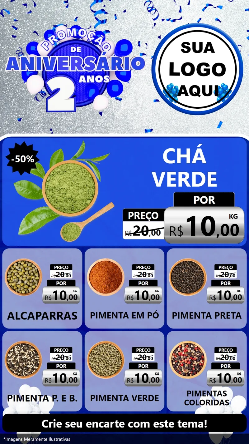 Modelo de Rede Social para Stories com o tema Promoção de Aniversário - 2 Anos para Produtos Naturais