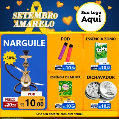Modelo de Rede Social para Feed Facebook com o tema Setembro Amarelo para Tabacaria
