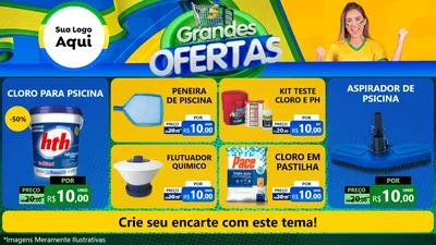 Modelo de TV para TV Horizontal com o tema Grandes Ofertas para Produtos para Piscina