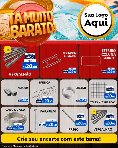 Modelo de Rede Social para Feed Instagram com o tema Está Muito Barato para Ferragens