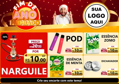 Modelo de Encarte para Encarte A4 Horizontal com o tema Fim de Ano Premiado para Tabacaria