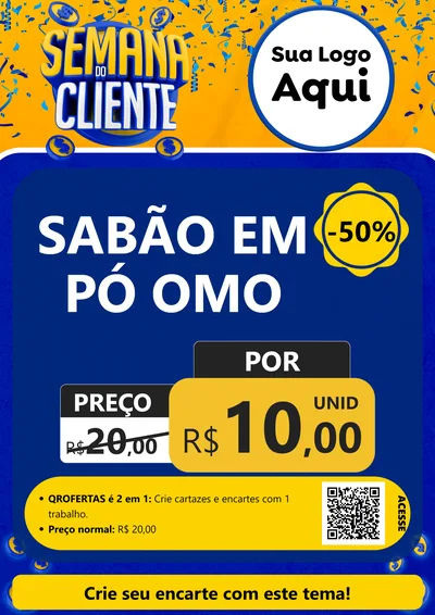 Modelo de Cartaz para Cartaz A4 Vertical com o tema Semana do Cliente para Produtos de Limpeza