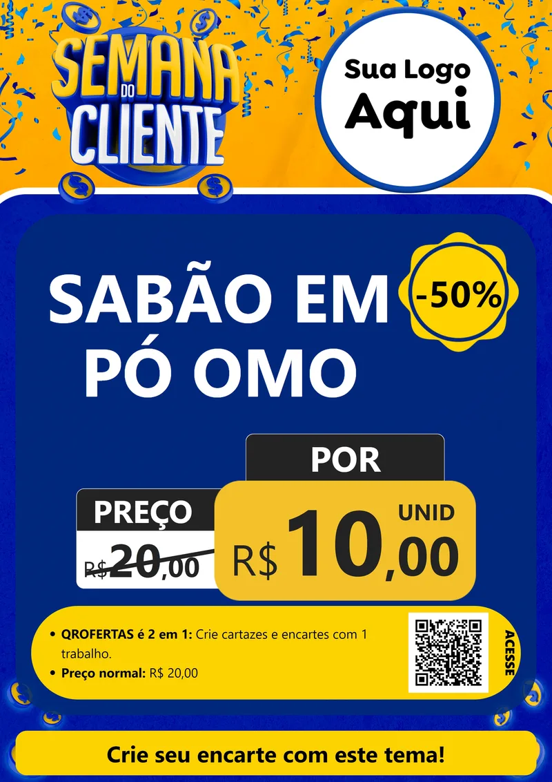 Modelo de Cartaz para Cartaz A4 Vertical com o tema Semana do Cliente para Produtos de Limpeza