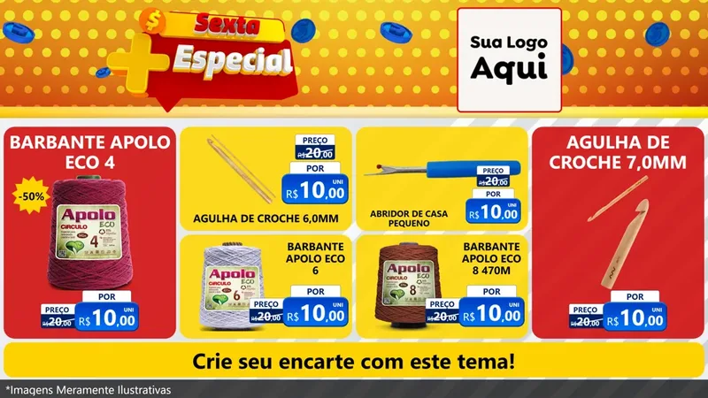 Modelo de TV para TV Horizontal com o tema Sexta Mais Especial para Armarinho e Aviamentos
