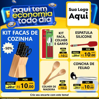 Modelo de Rede Social para Feed Facebook com o tema Aqui Tem Economia Todo Dia para Utilidades Domésticas