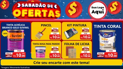 Modelo de TV para TV Horizontal com o tema Sabadão de Ofertas para Tintas e Ferramentas