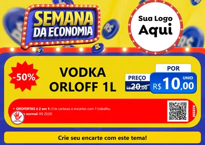 Modelo de Cartaz para Cartaz A4 Horizontal com o tema Semana da Economia para Distribuidora de bebidas
