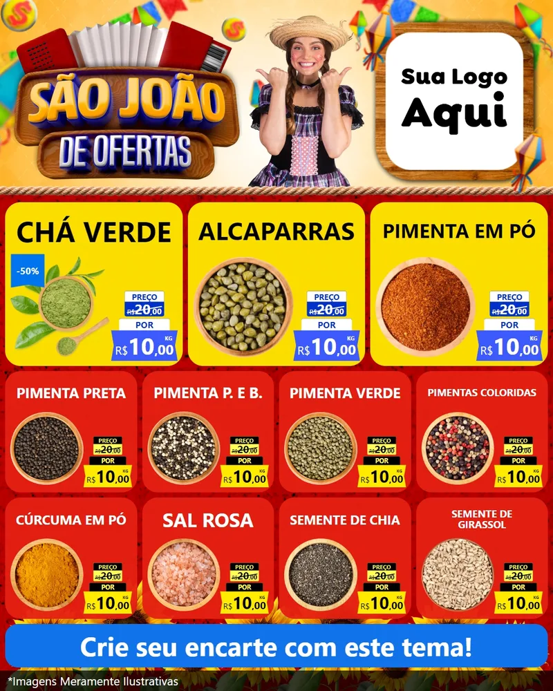 Modelo de Rede Social para Feed Instagram com o tema São João de Ofertas para Produtos Naturais