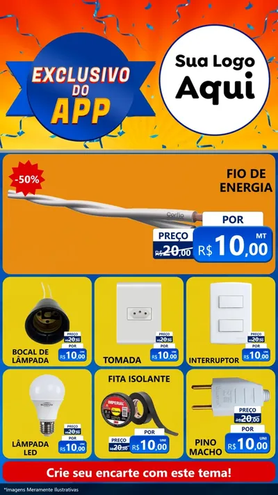 Modelo de Rede Social para Stories com o tema Exclusivo do Aplicativo para Materiais Elétricos