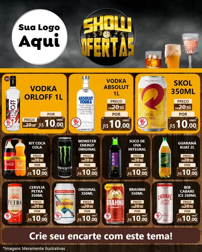 Modelo de Rede Social para Feed Instagram com o tema Show de Ofertas - Bebidas para Distribuidora de bebidas