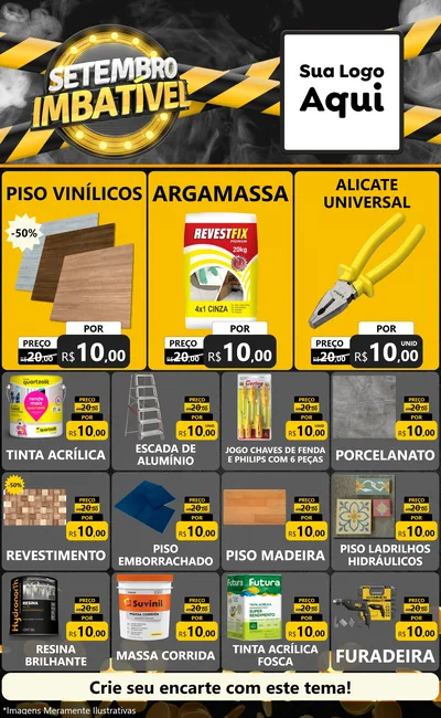 Modelo de Encarte para Encarte Grande com o tema Setembro Imbatível para Material para Construção