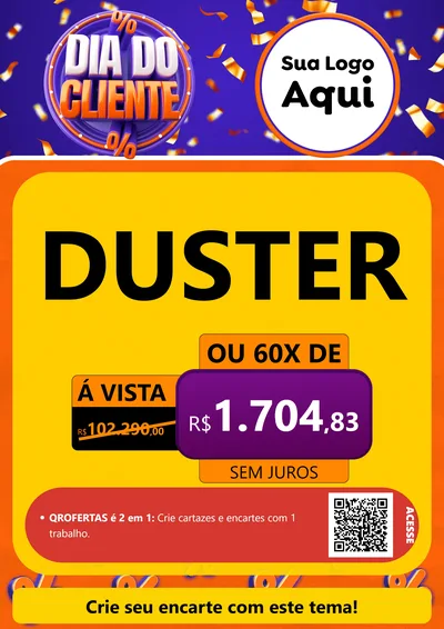 Modelo de Cartaz para Cartaz A4 Vertical com o tema Dia do Cliente para Concessionaria de Carros