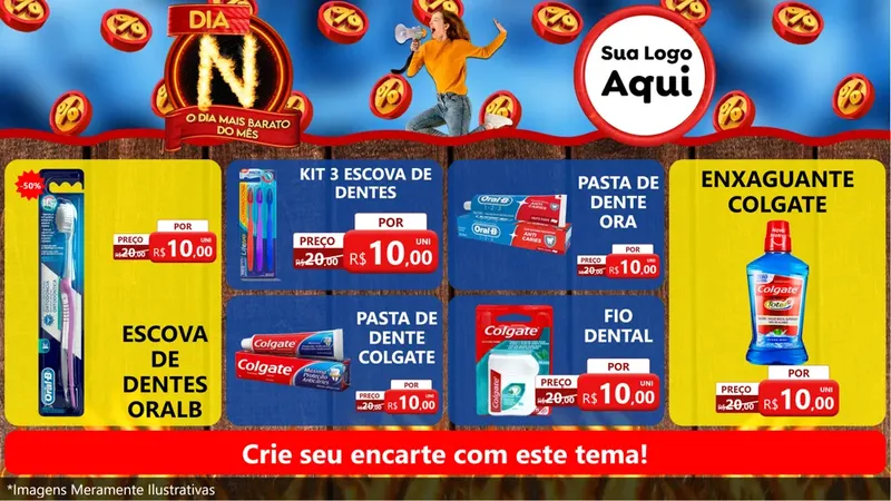 Modelo de TV para TV Horizontal com o tema Dia N - O Dia Mais Barato Do Mês para Higiene Pessoal