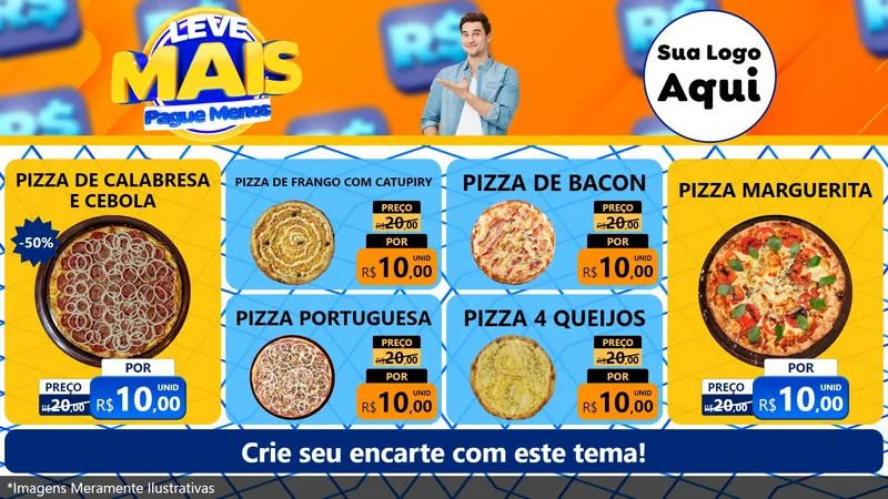 Modelo de TV para TV Horizontal com o tema Leve Mais, Pague Menos para Pizzaria