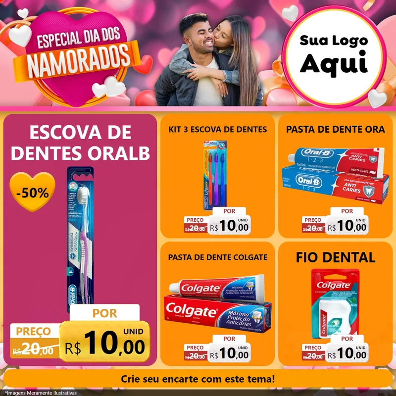 Modelo de Rede Social para Feed Facebook com o tema Especial Dia dos Namorados para Higiene Pessoal