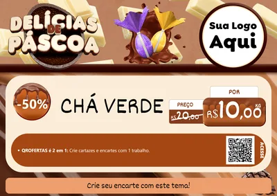 Modelo de Cartaz para Cartaz A4 Horizontal com o tema Delícias de Páscoa para Produtos Naturais