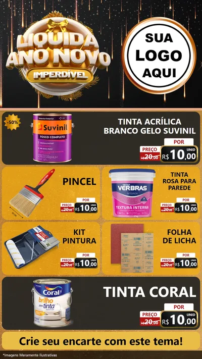 Modelo de TV para TV Vertical com o tema Liquida Ano Novo Imperdível para Tintas e Ferramentas